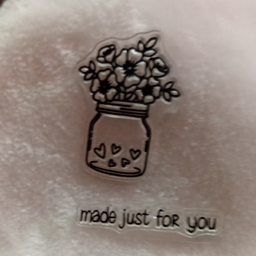 Floral Jar Design Stamp - Black